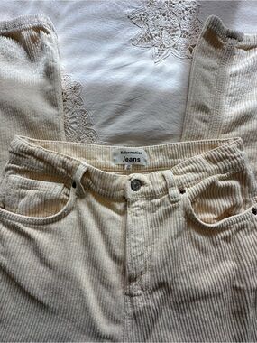 Reformation Cream Corduroy Cotton Jeans, 27